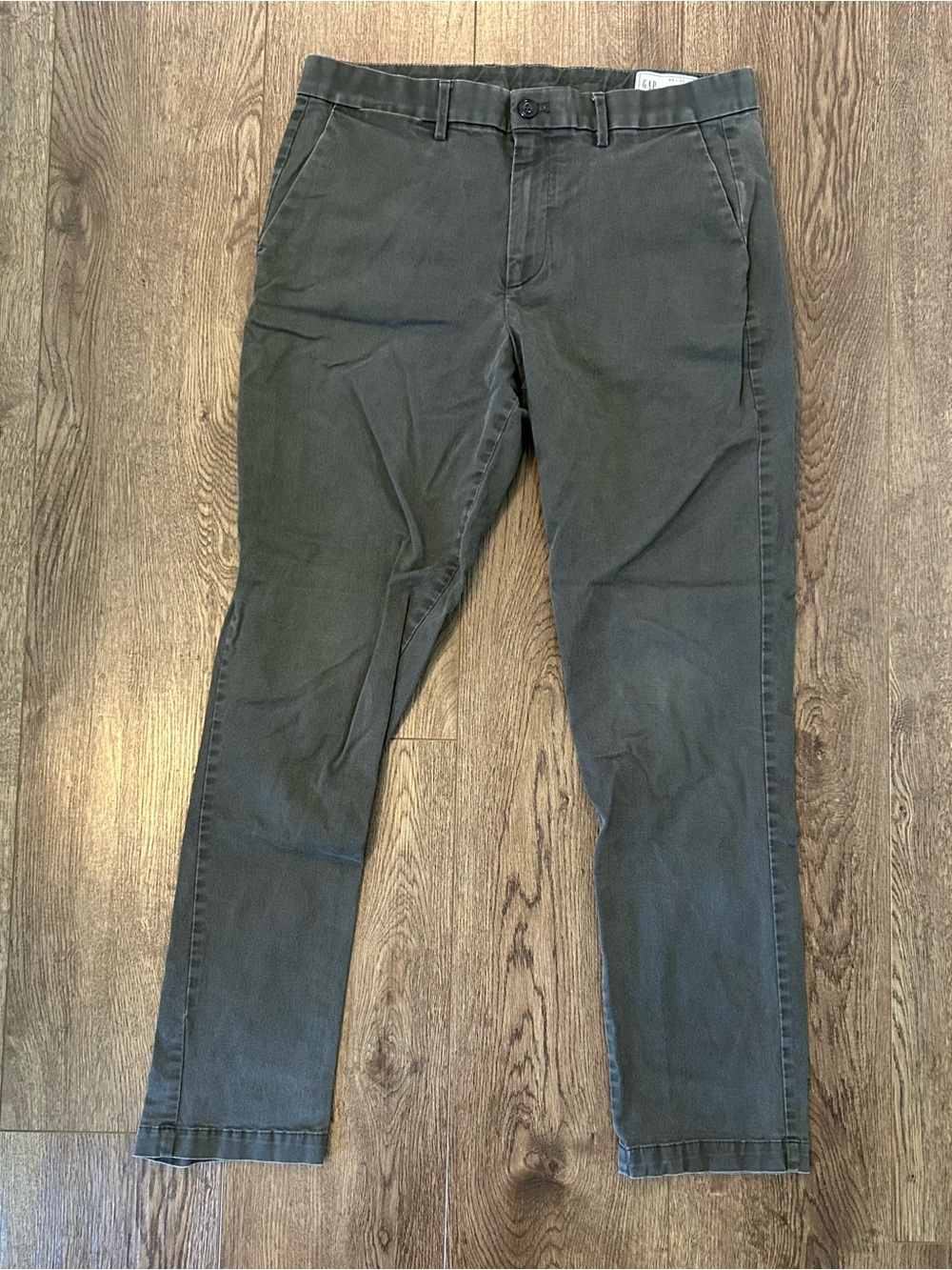 Gap Pants Mens 34x32 Slim Fit Cotton Business Casual Flat Front Black